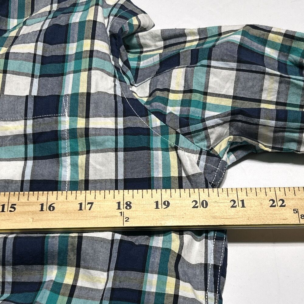 American Eagle Athletic Fit Sz. M Mens Casual Button-Down Shirt Blue/Green - Picture 12 of 14